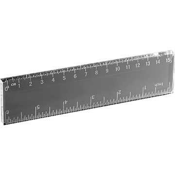 6in  Signature Clear Optical Crystal Ruler