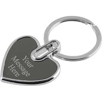 2.75in Grey Heart Keyring