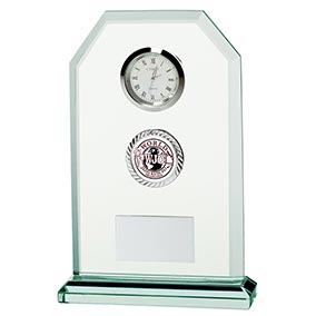 Jade Glass Clock 16cm