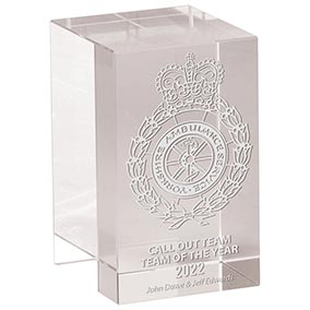 Mentor Block Crystal Award 75mm