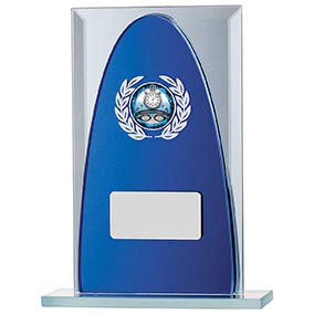 Rectangular Blue Mirror Glass Award 165mm