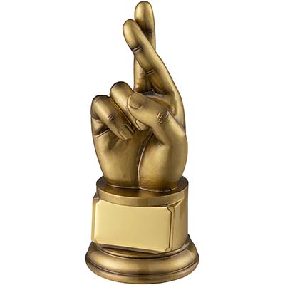 5.5in Fingers Crossed Good Luck Award