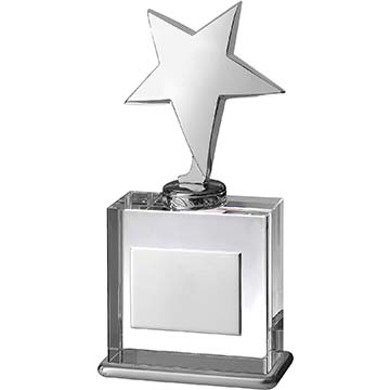 Metal Star Clear Crystal Base 20cm