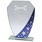 Starlight Hex Blue Glass Award 165mm