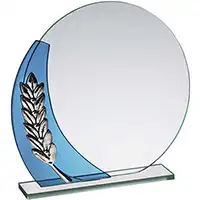 6.25in Blue & Clear Wreath Award