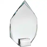 7.5in Jade Glass Award With Metal Stand