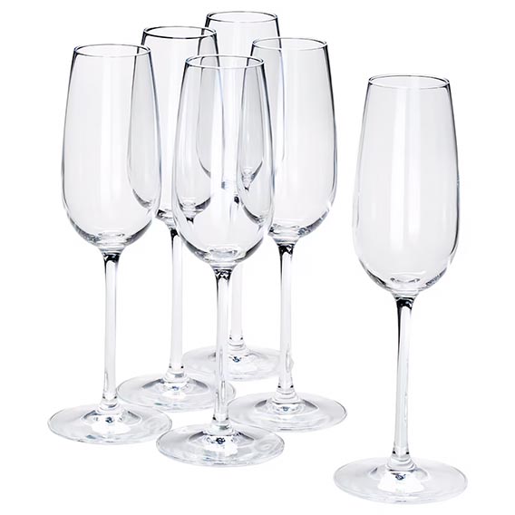 Clear Champagne Glass Pack 23cm