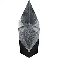 8in Clear & Black Silver Glitter Diamond Award